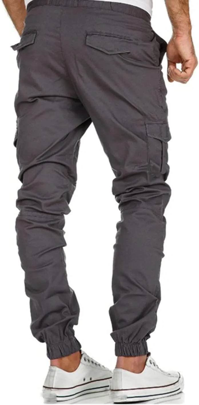 Men's Cargo Sweatpants Pants Lightweight Hiking Workout Jogger Mens Streetwear Reflective Tactical Track Pants Elastic