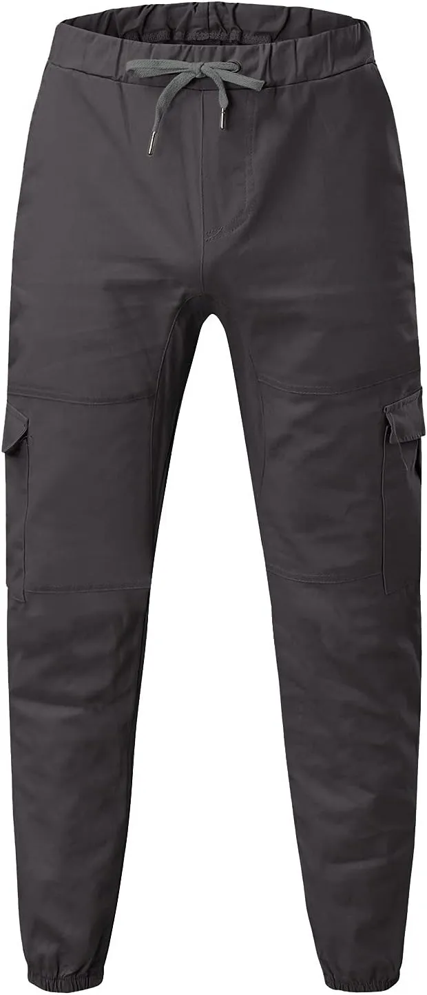Men's Cargo Sweatpants Pants Lightweight Hiking Workout Jogger Mens Streetwear Reflective Tactical Track Pants Elastic