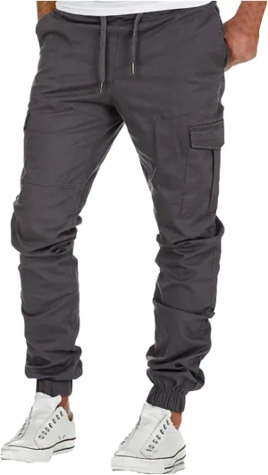 Men's Cargo Sweatpants Pants Lightweight Hiking Workout Jogger Mens Streetwear Reflective Tactical Track Pants Elastic