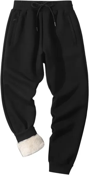 Mens Casual Cotton Sweatpants Breathable Comfy Joggers Sports Pants Fall Winter Long Trousers with Pockets