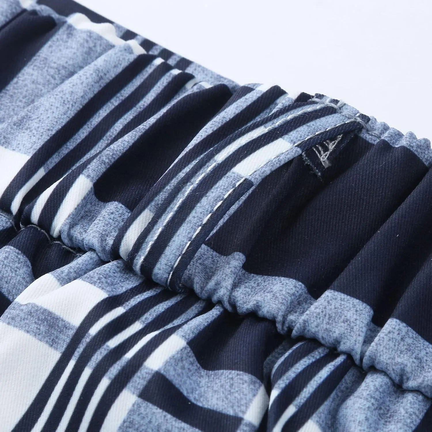 Men's Casual Slim Fit Dress Pants Chinos Plaid Striped Printed Flat-Front Skinny Business Stretch Pencil Pants Pockets