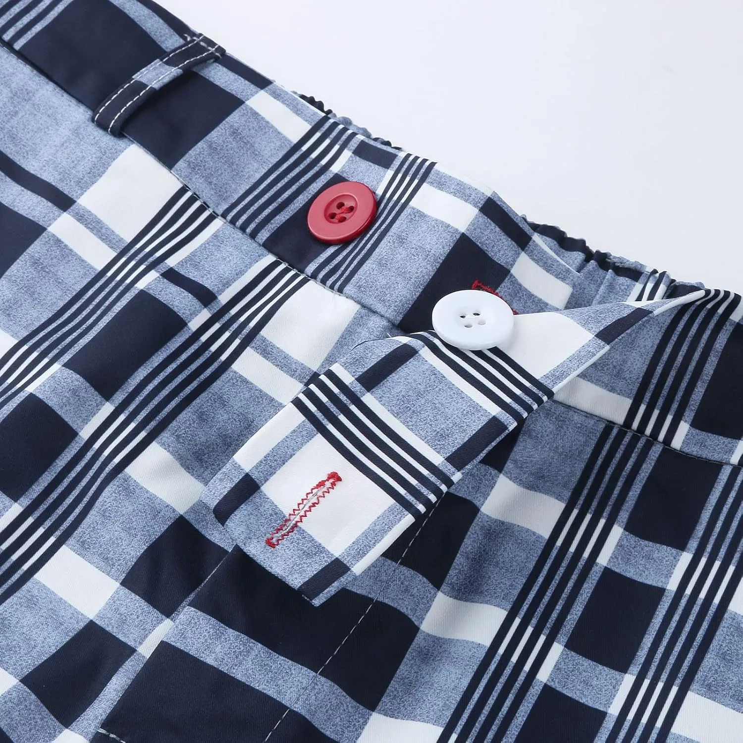 Men's Casual Slim Fit Dress Pants Chinos Plaid Striped Printed Flat-Front Skinny Business Stretch Pencil Pants Pockets