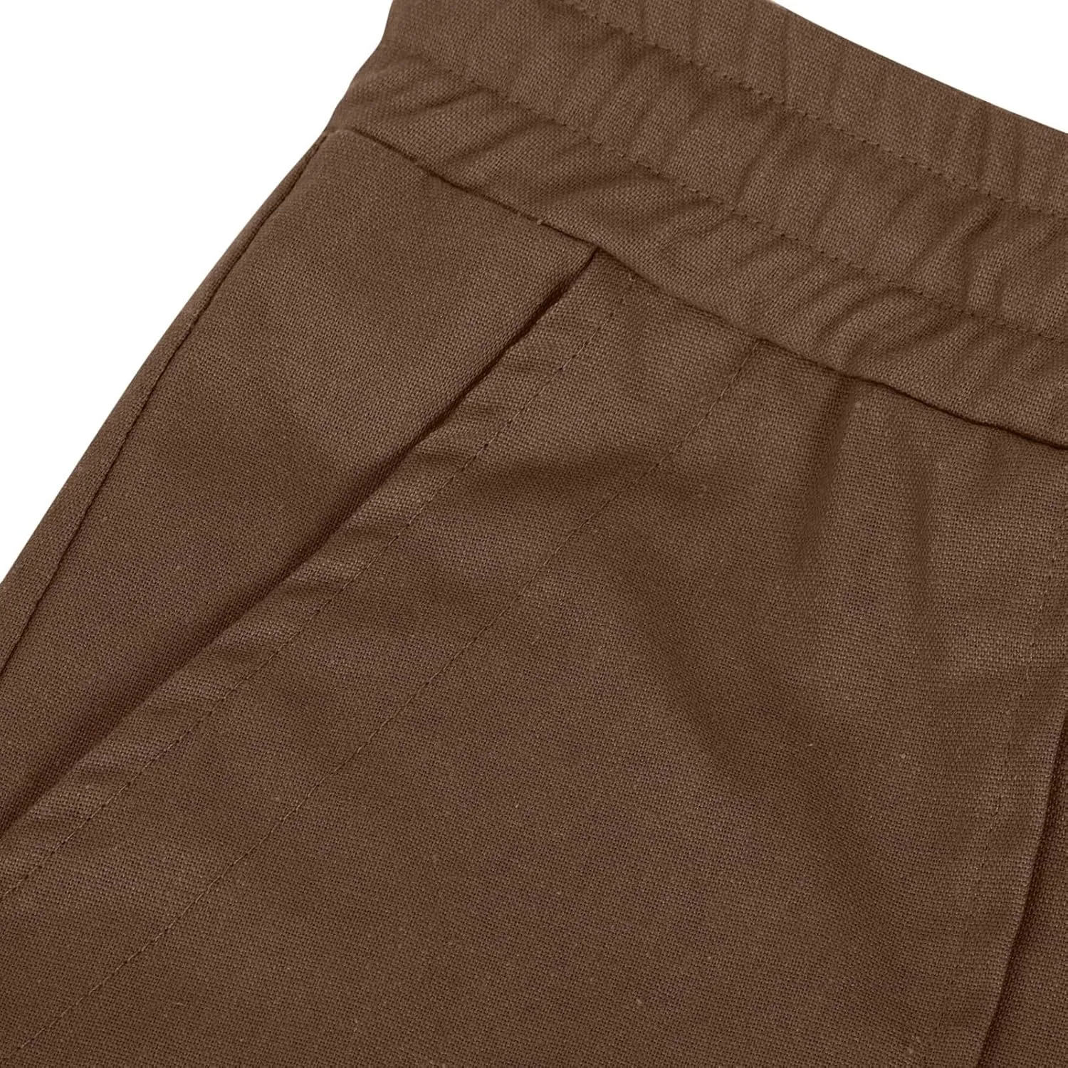 Men's Cotton Linen Pants Casual Work Pant Spring Business Elastic Drawstring Waist Trousers 2025 Solid Comfy Outfits