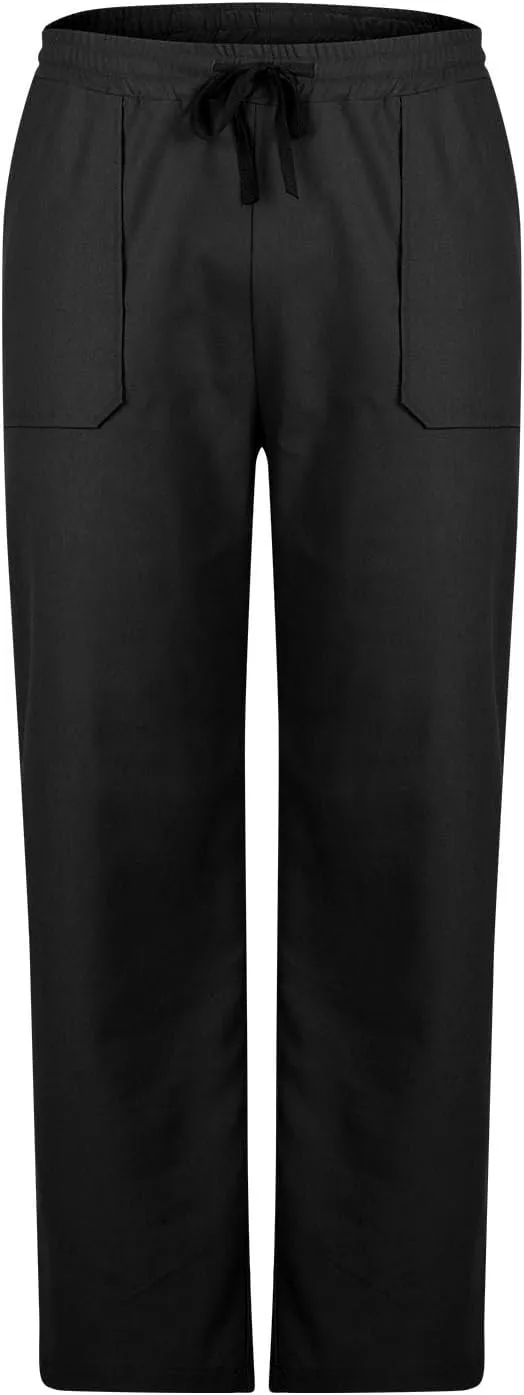 Men's Cotton Linen Pants Casual Work Pant Spring Business Elastic Drawstring Waist Trousers 2025 Solid Comfy Outfits