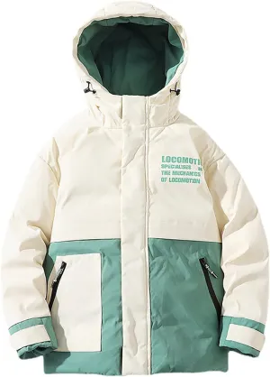 Men's Down Padded Cotton Jacket Thick Winter Embroidery Coat Zip Up Comfortable Sportswear Oversize Outfit