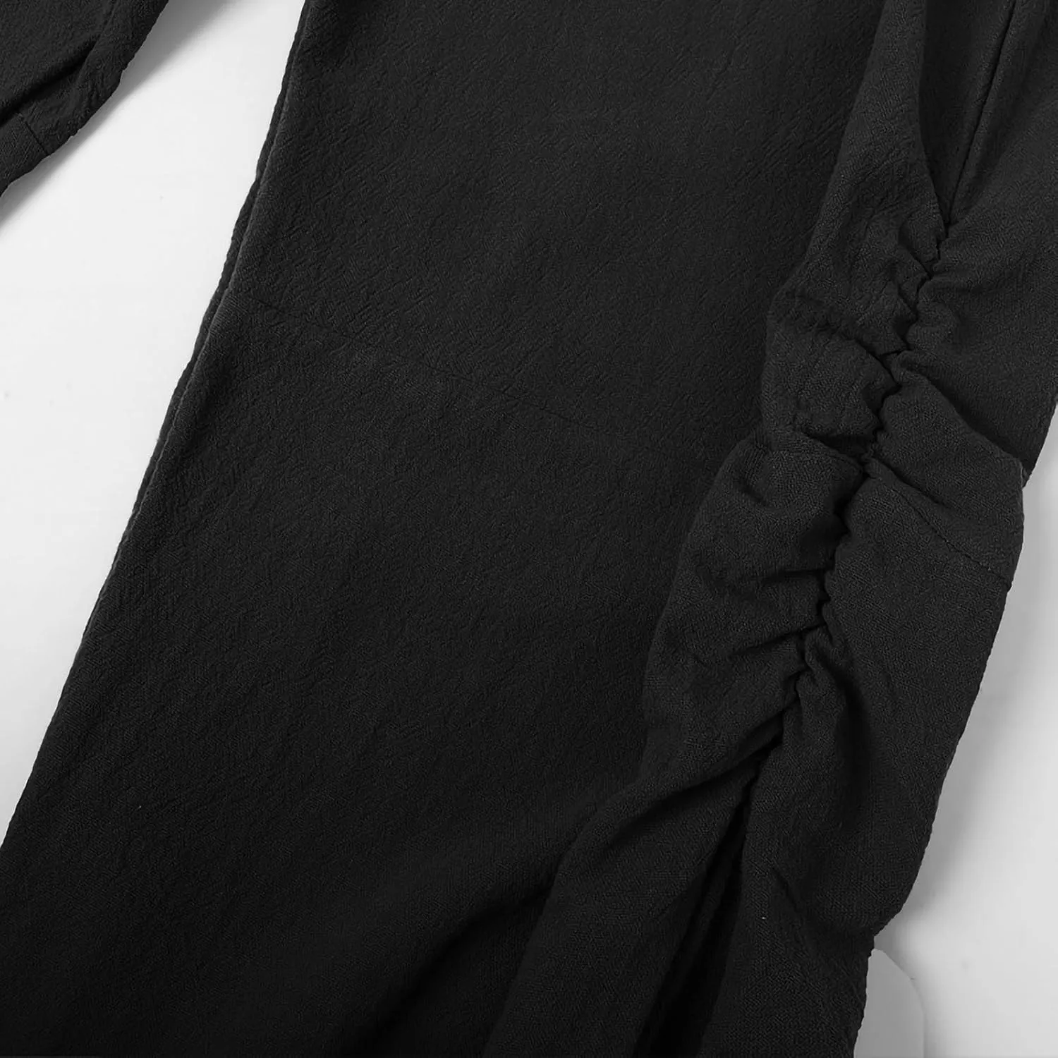 Mens Fashion Cotton Linen Pants Elastic Pleated Drawstring Pant Outing Hiking Casual Trousers Vacation Travel Clothes