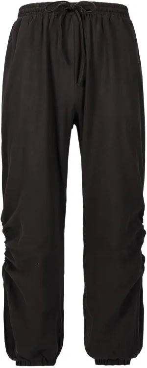 Mens Fashion Cotton Linen Pants Elastic Pleated Drawstring Pant Outing Hiking Casual Trousers Vacation Travel Clothes