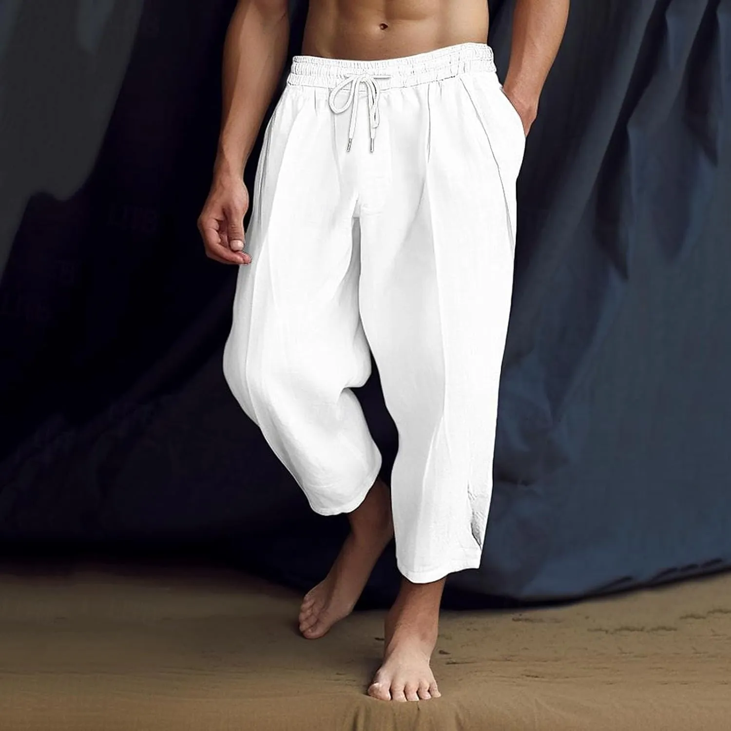 Men's Fashion Pants Baggy Wide Straight Leg Joggers Loose Fit Workout Pants Leisure and Daily Wear Trousers