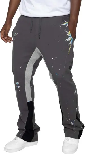 Men's Fleece Sweatpants Leg Fashion Pants Pants Stitching Casual Men's Multi-Pocket Men's Fleece Joggers with
