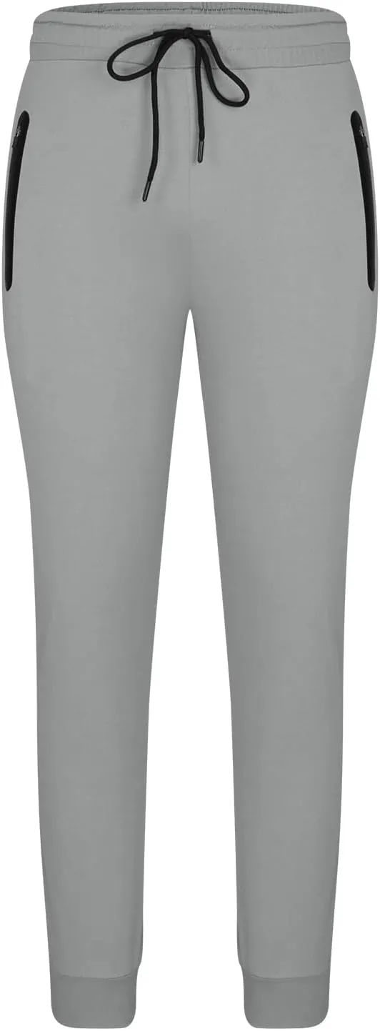 Mens Gym Jogger Pants, Casual Slim Fit Workout Sweatpants with Zipper Pockets Exercise Bodybuilding Athletic Pants