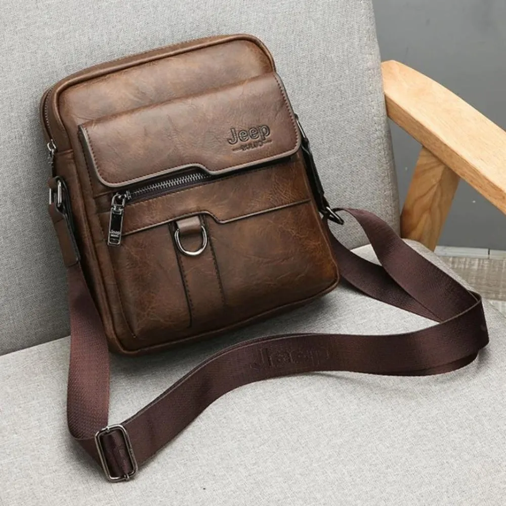 men's leather handbags shoulder work messenger travel handbag ✈️ free.shipping