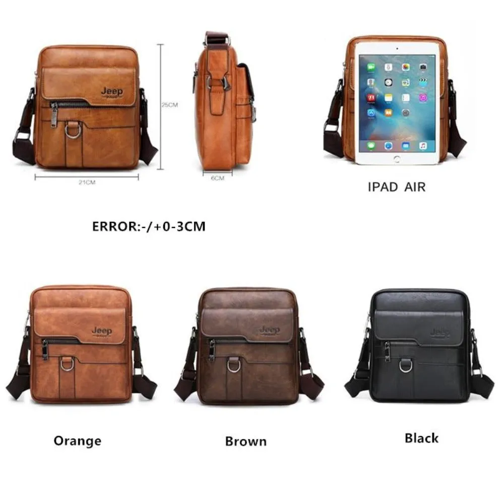 men's leather handbags shoulder work messenger travel handbag ✈️ free.shipping