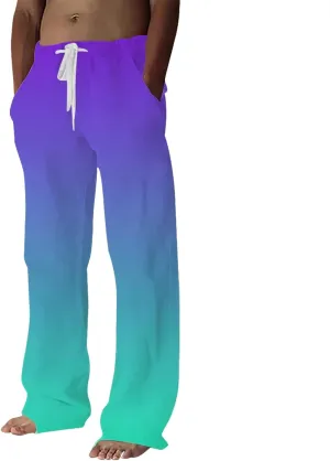 Mens Lightweight Summer Yoga Pant Beach Pants Elastic Waist Drawstring Loose Fit Trousers Workout Hiking Joggers Chino Pants Slim Fit