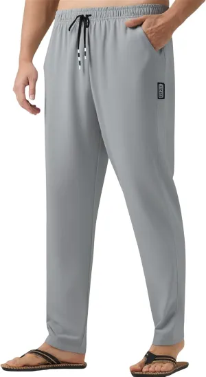 Men's Lounge Pants Drawstring Breathable Comfy Sweatpants Lightweight Straight Leg Pants Summer Trousers with Pockets