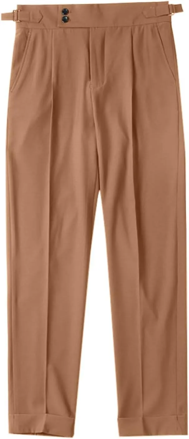 Mens Pants, Mens Dress Pants Straight Drape Feel Classic Solid Color Comfy Loose Summer Slim Fit Casual Suit Pant