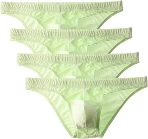 Men's Sexy Low Waist Comfortable Breathable Underwear Men's Ice Silk Triangle Bikini Briefs
