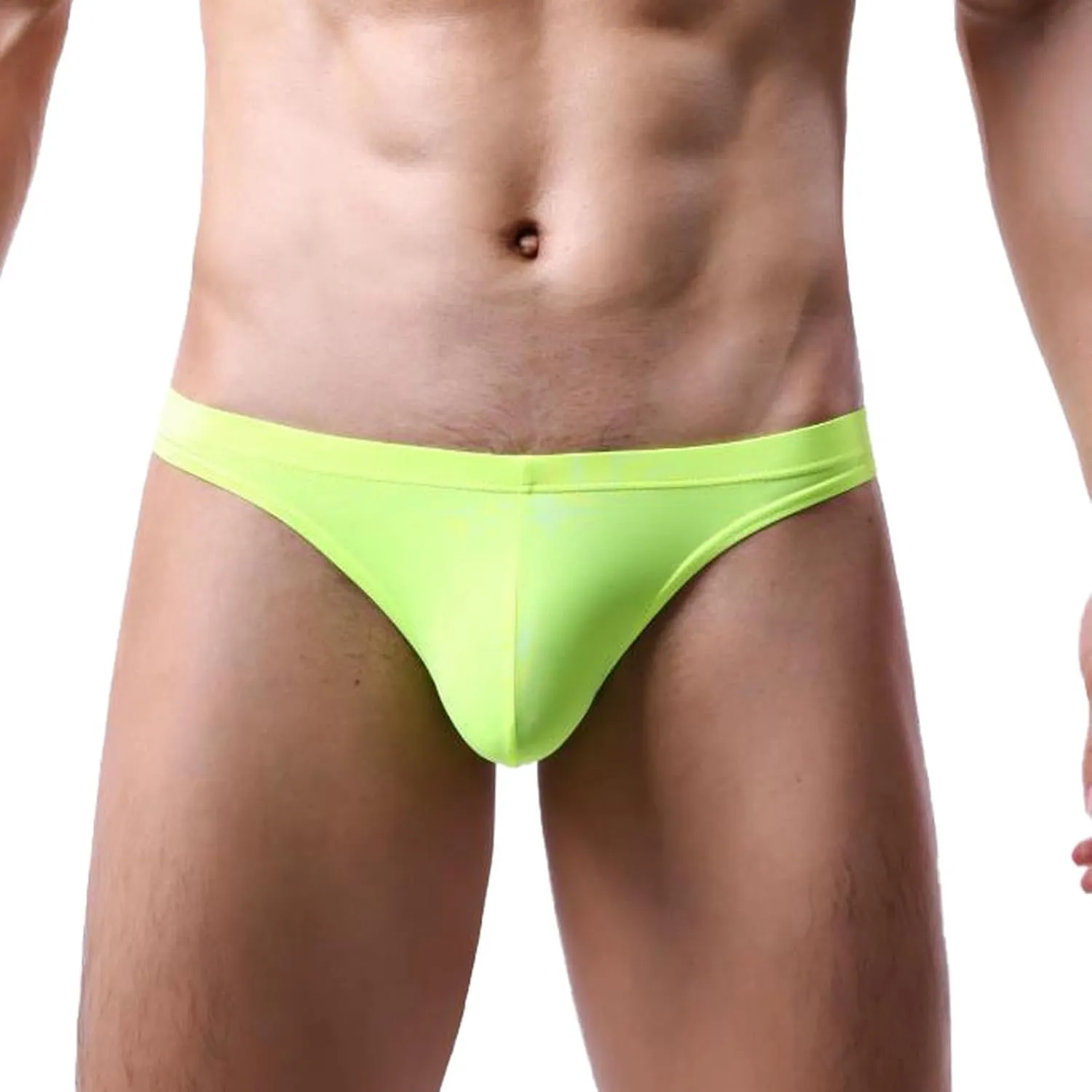 Men's Sexy Low Waist Comfortable Breathable Underwear Men's Ice Silk Triangle Bikini Briefs