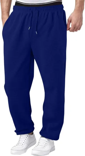 Men's Slim Fit Tapered Chino Pants, Fleece Lined Sweatpants Straight Leg Workout Comfy Pants Bottom Sweatpants Joggers