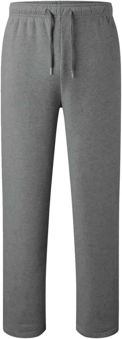 Men's Slim Fit Tapered Chino Pants, Fleece Lined Sweatpants Straight Leg Workout Comfy Pants Bottom Sweatpants Joggers