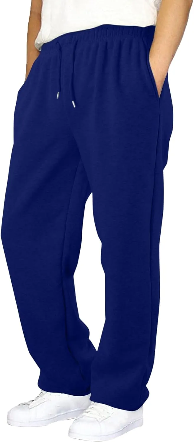 Men's Slim Fit Tapered Chino Pants, Fleece Lined Sweatpants Straight Leg Workout Comfy Pants Bottom Sweatpants Joggers