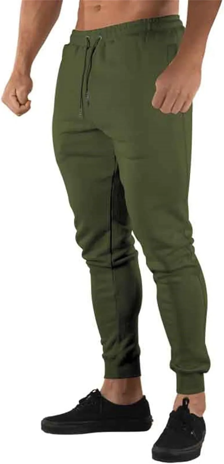 Mens Slim Fit Tapered Track Pants Drawstring Quick Dry Athletic Jogger Sweatpants Outdoor Gym Training Workout Pants