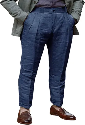 Men's Summer Linen Pants Solid Color Breathable Trousers Lightweight Comfy Yoga Pants Outdoor Baggy Simple Trousers