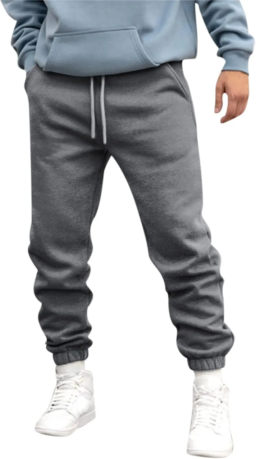 Mens Sweatpants with Pockets Big and Tall Joggers Cotton Drawstring Chino Cargo Pants Hiking Outdoor Twill Track Pants