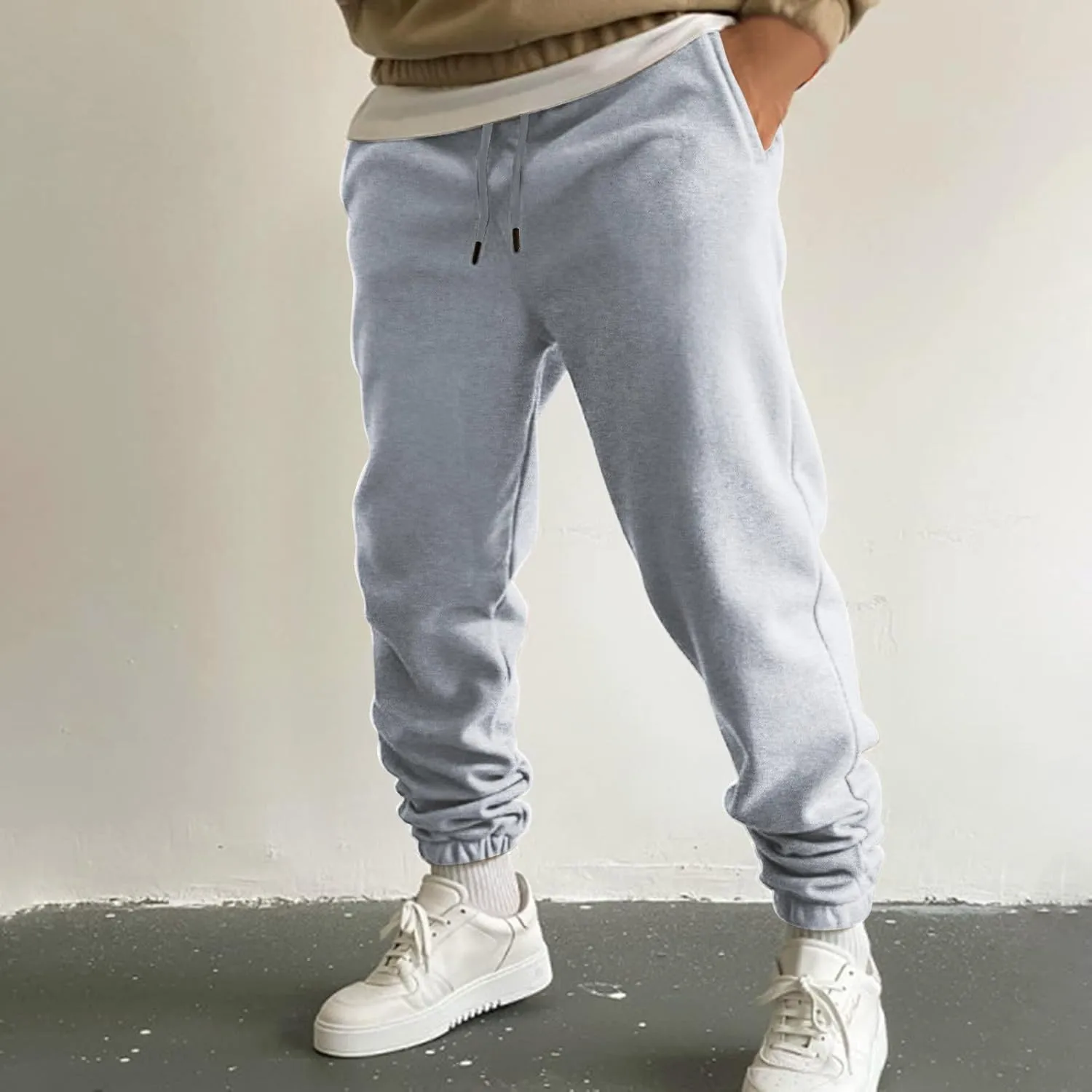 Mens Sweatpants with Pockets Big and Tall Joggers Cotton Drawstring Chino Cargo Pants Hiking Outdoor Twill Track Pants