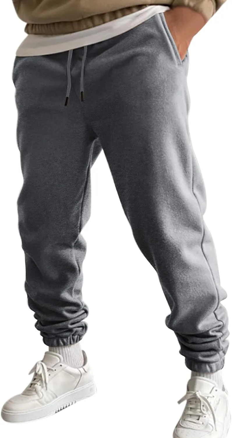 Mens Sweatpants with Pockets Big and Tall Joggers Cotton Drawstring Chino Cargo Pants Hiking Outdoor Twill Track Pants