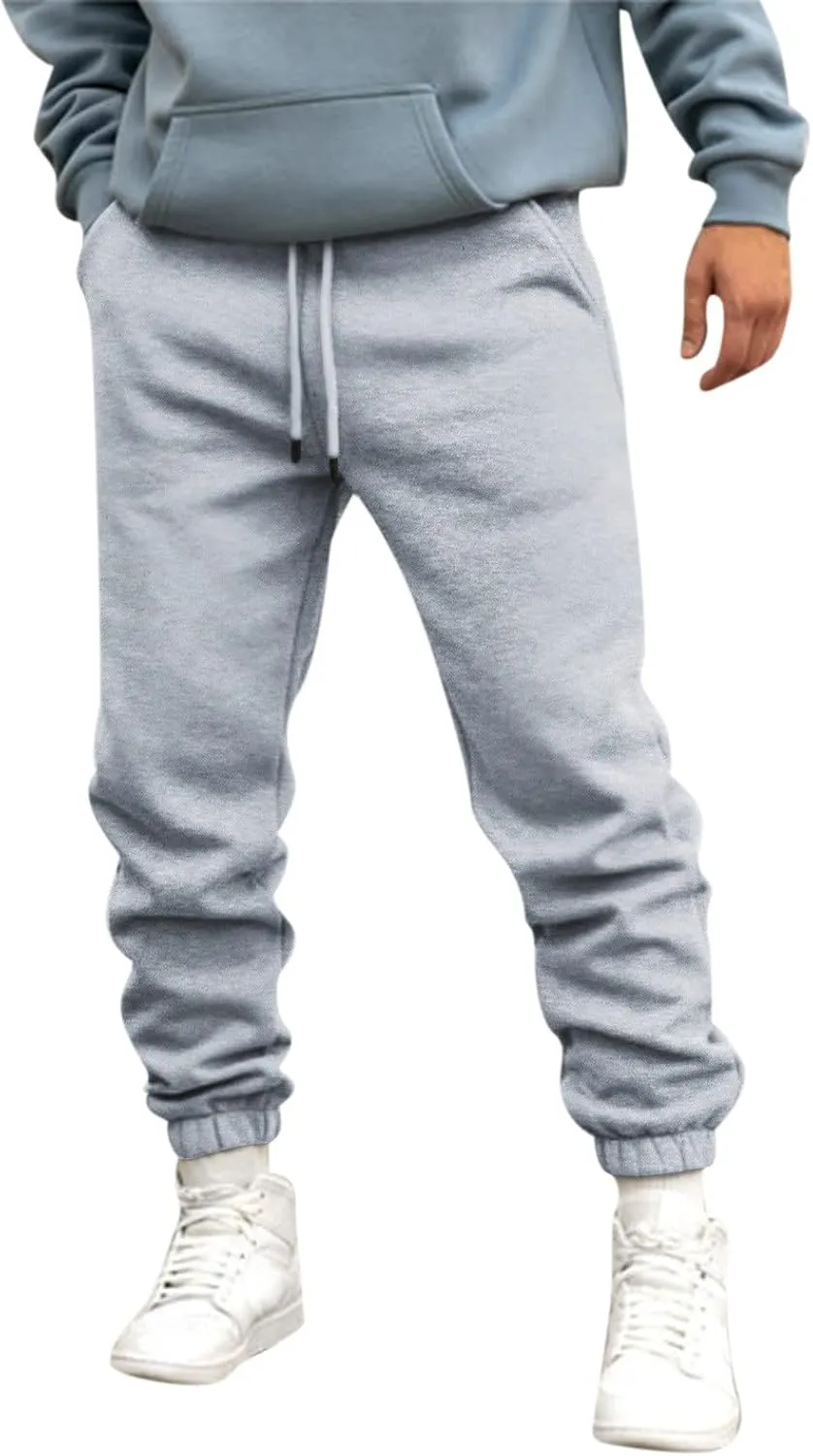 Mens Sweatpants with Pockets Big and Tall Joggers Cotton Drawstring Chino Cargo Pants Hiking Outdoor Twill Track Pants
