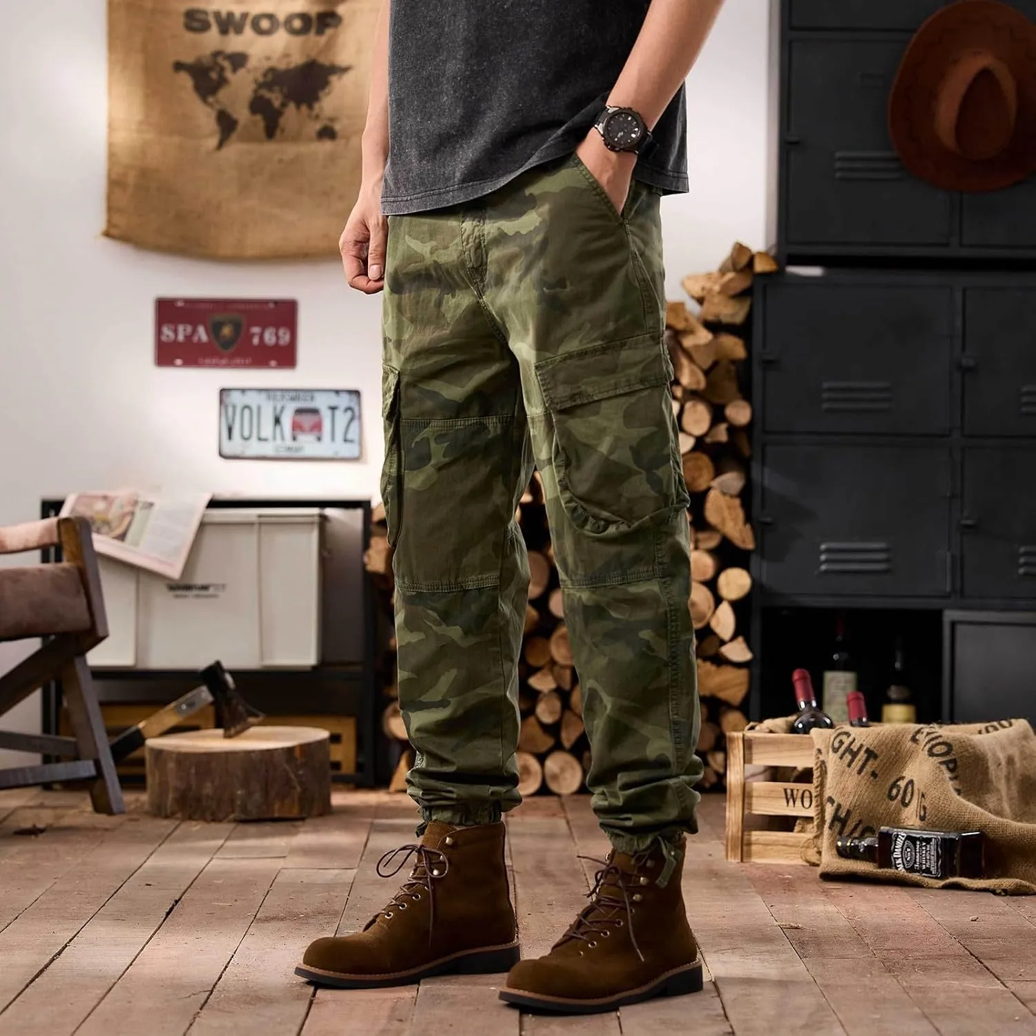 Men's Tactical Pants Ripstop Cargo Pants Lightweight Work Hiking Outdoor Trousers Pockets Fishing Military Pants