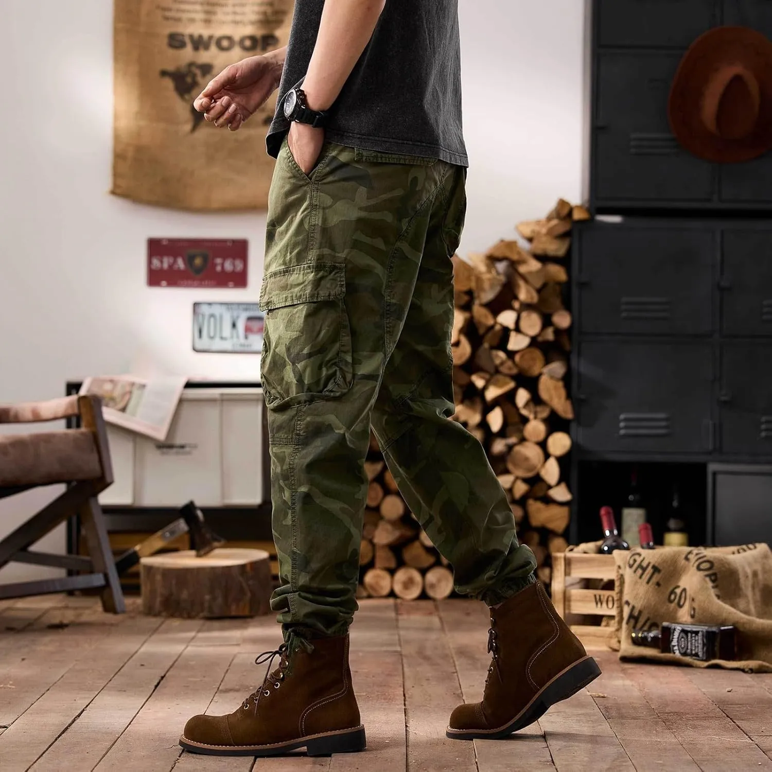 Men's Tactical Pants Ripstop Cargo Pants Lightweight Work Hiking Outdoor Trousers Pockets Fishing Military Pants