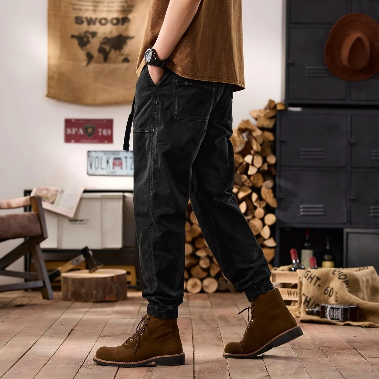 Men's Tactical Pants Ripstop Cargo Pants Lightweight Work Hiking Outdoor Trousers Pockets Fishing Military Pants