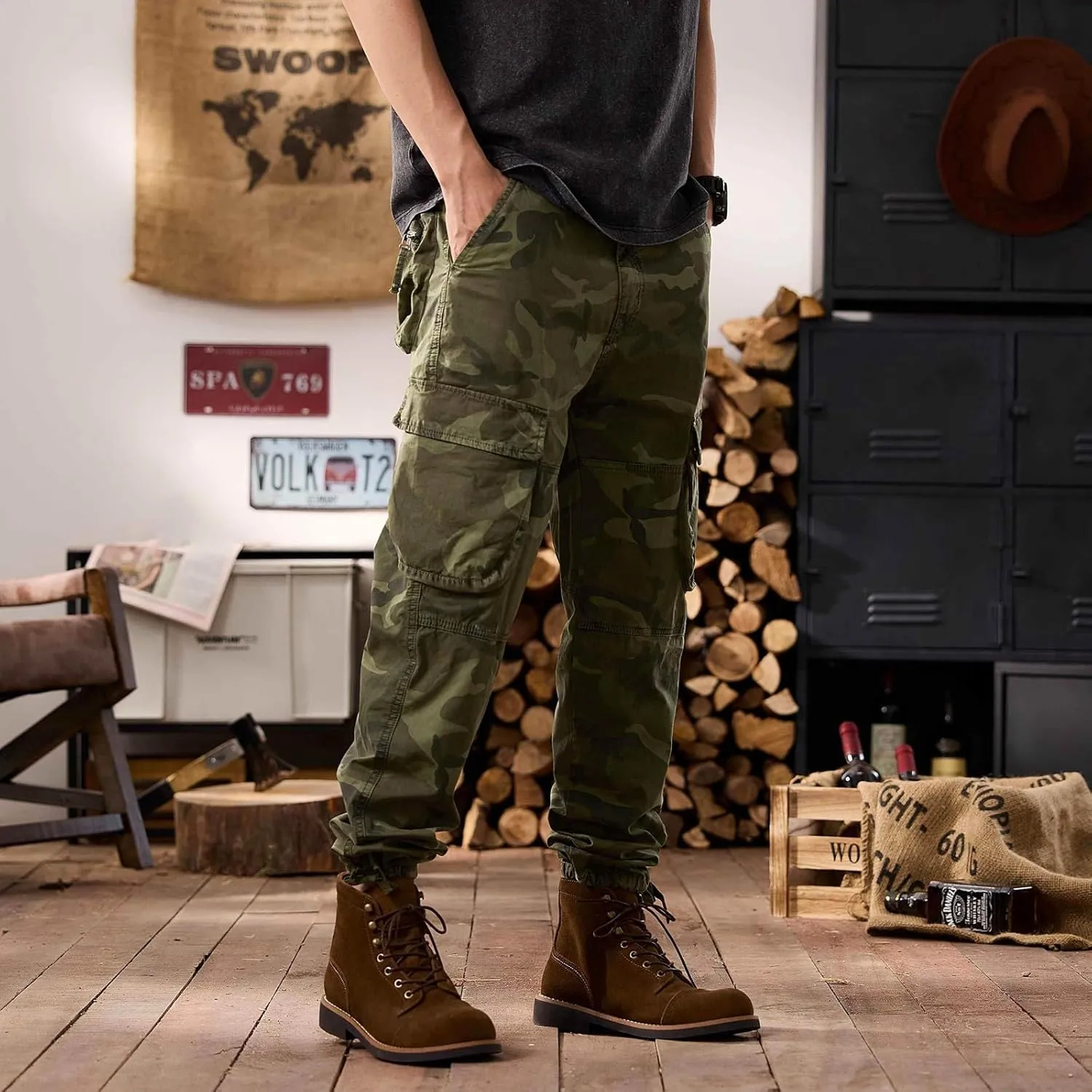 Men's Tactical Pants Ripstop Cargo Pants Lightweight Work Hiking Outdoor Trousers Pockets Fishing Military Pants