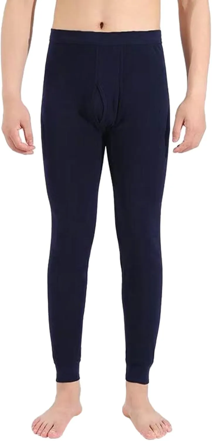 Mens Thermal Underwear Pants Lightweight Long Johns Bottoms Elastic Waist Thermal Leggings for Men Cold Weather