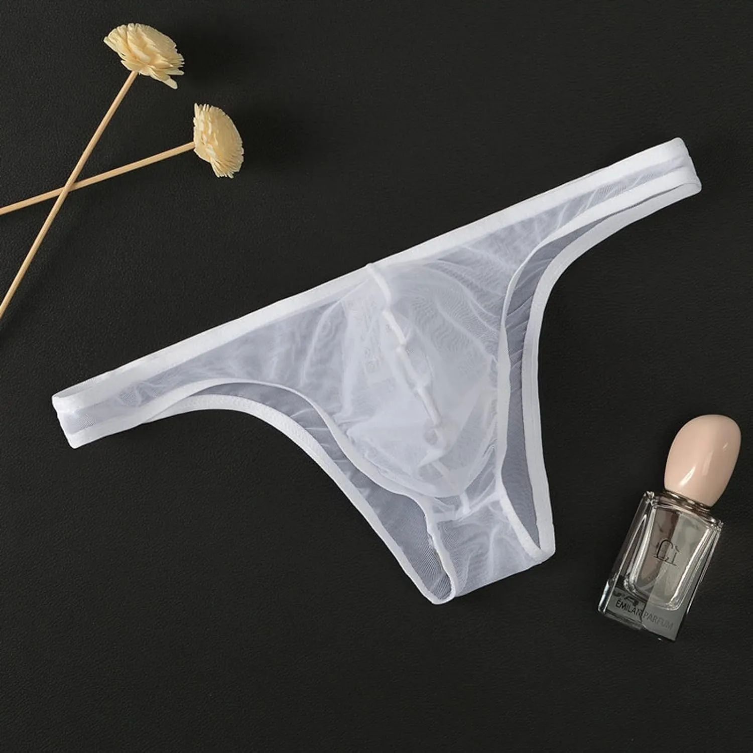 Mens Transparent Thong Exotic Mesh Underwear Sexy Lingerie Comfortable Stretchy Breathable Fashionable Design