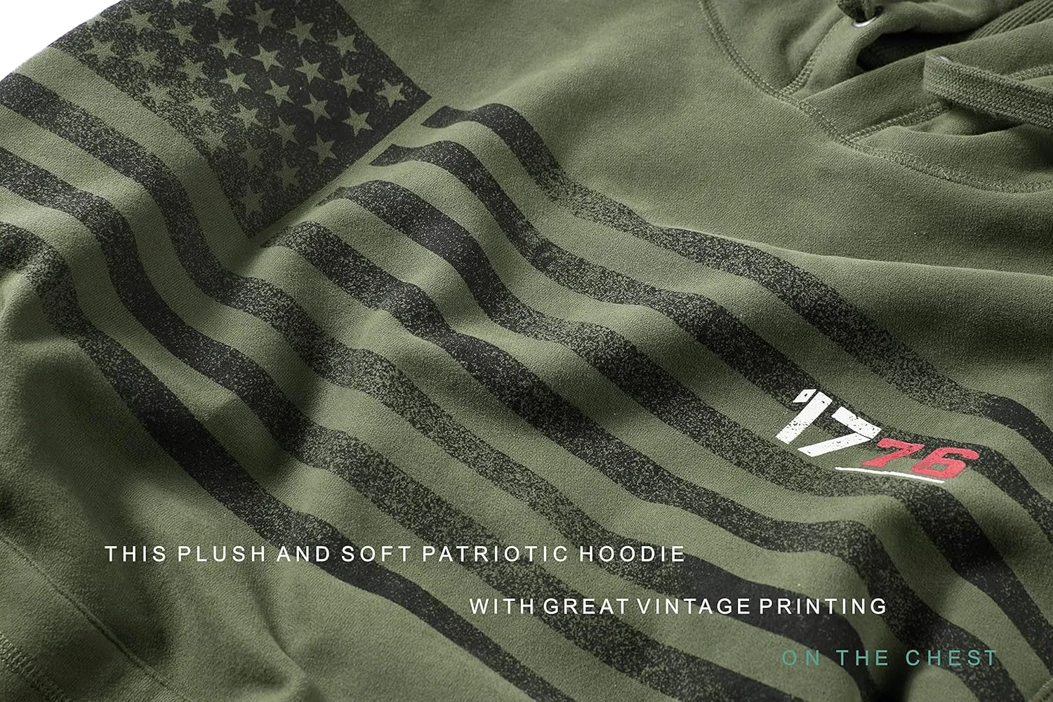 Men's USA Flag Patriotic Hoodie Ultra Soft Heavyweight Sweatshirt