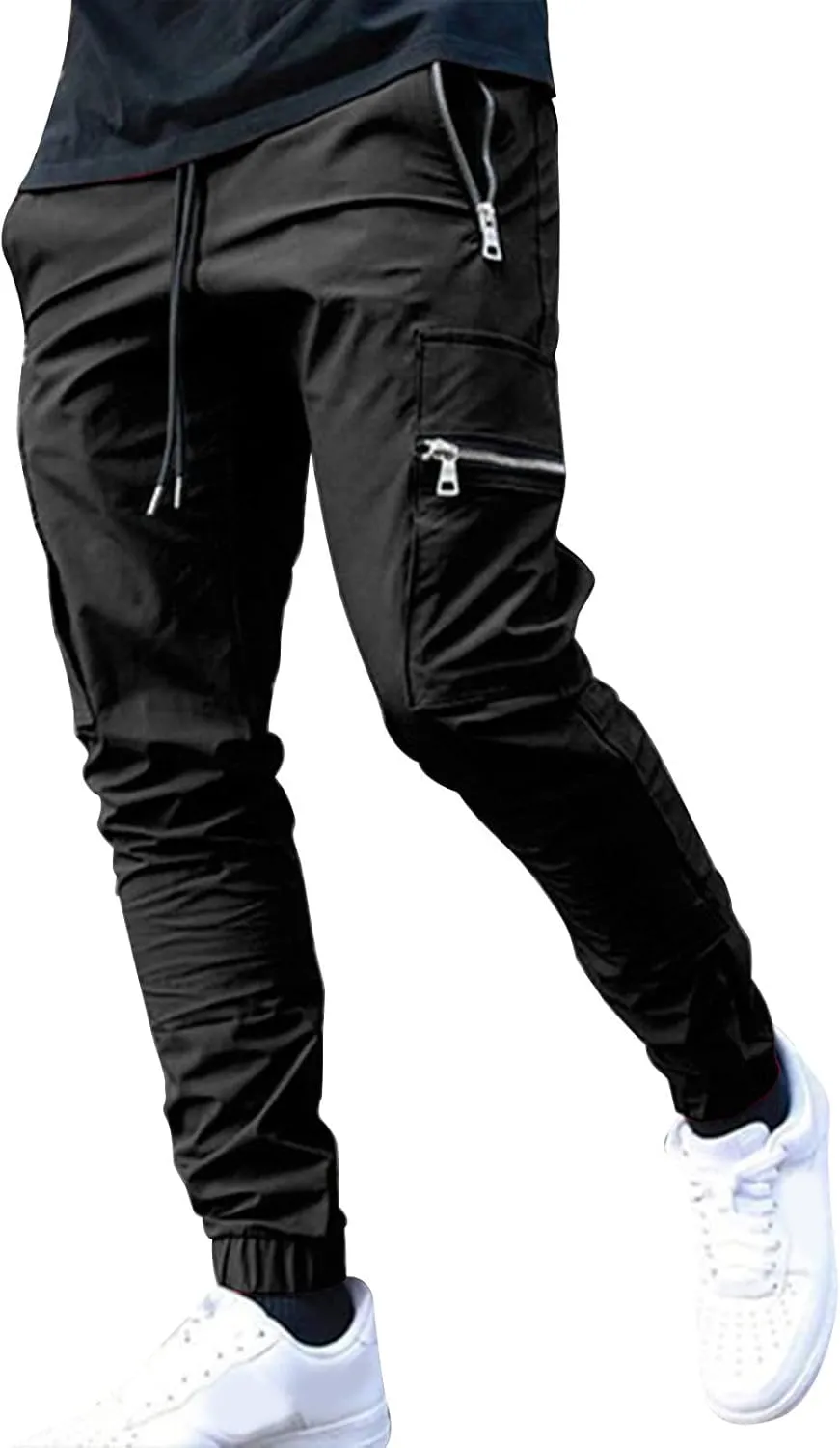 Men's Wide Leg Flare Sweatpants Slim Fit Stretch Pants for Men Skinny Fit Black Slacks Men Men's Sports Track Pants