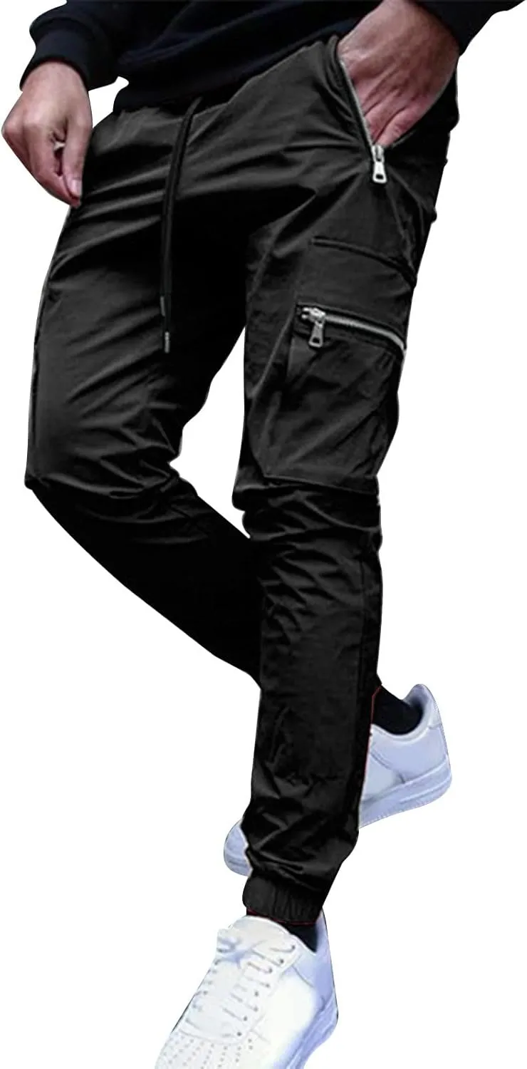 Men's Wide Leg Flare Sweatpants Slim Fit Stretch Pants for Men Skinny Fit Black Slacks Men Men's Sports Track Pants