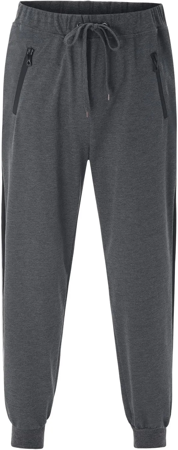 Mens Workout Cargo Sweatpants Jogger Pants Big & Tall Pockets Trousers for Running Training Men's Heavyweight Fleece