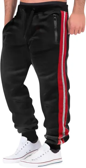Mens Workout Cargo Sweatpants Jogger Pants Big & Tall Pockets Trousers for Running Training Men's Heavyweight Fleece