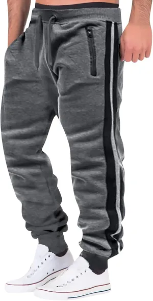 Mens Workout Cargo Sweatpants Jogger Pants Big & Tall Pockets Trousers for Running Training Men's Heavyweight Fleece