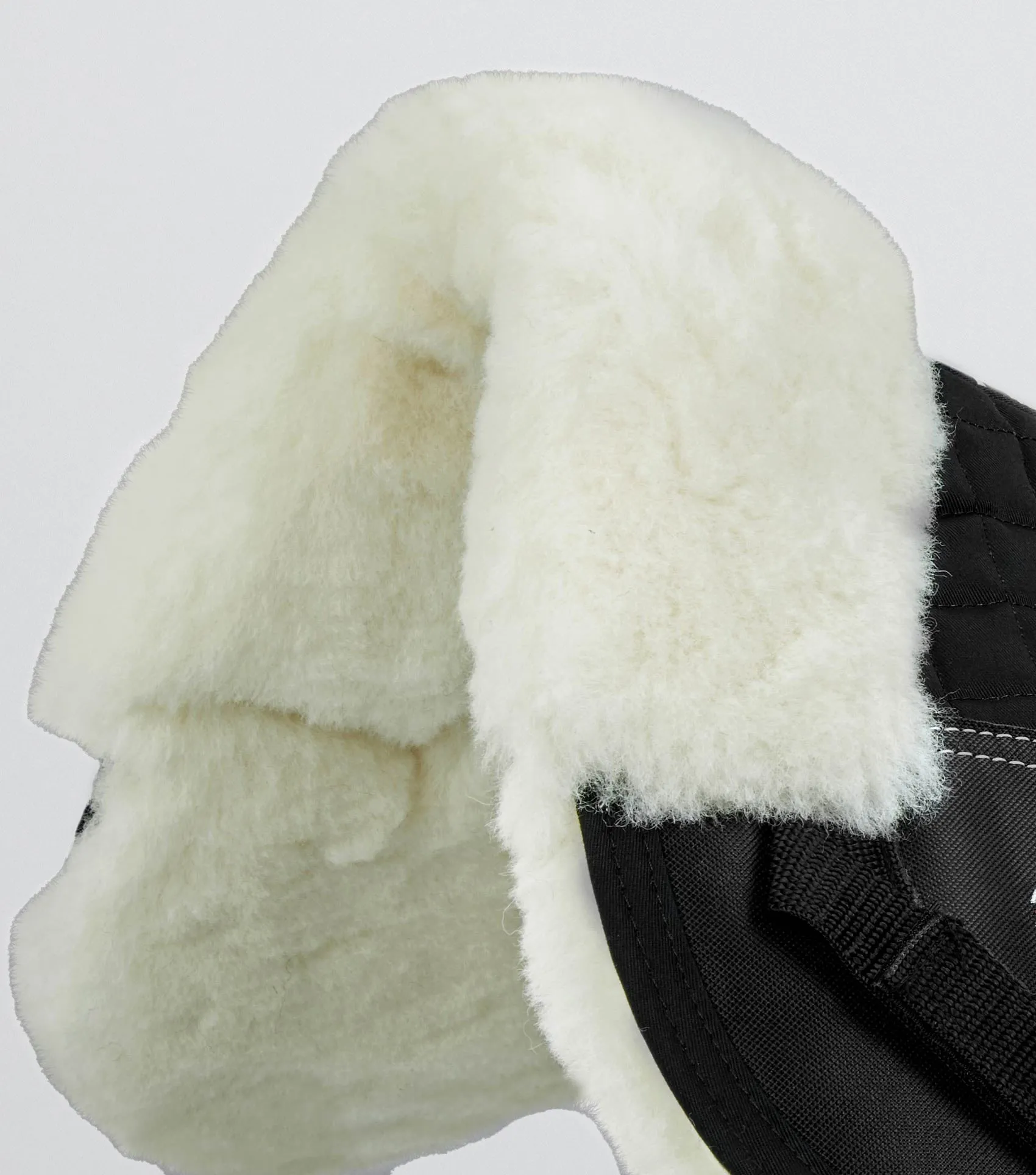 Merino Wool Saddle Pad - Half Pad Black/Natural Wool