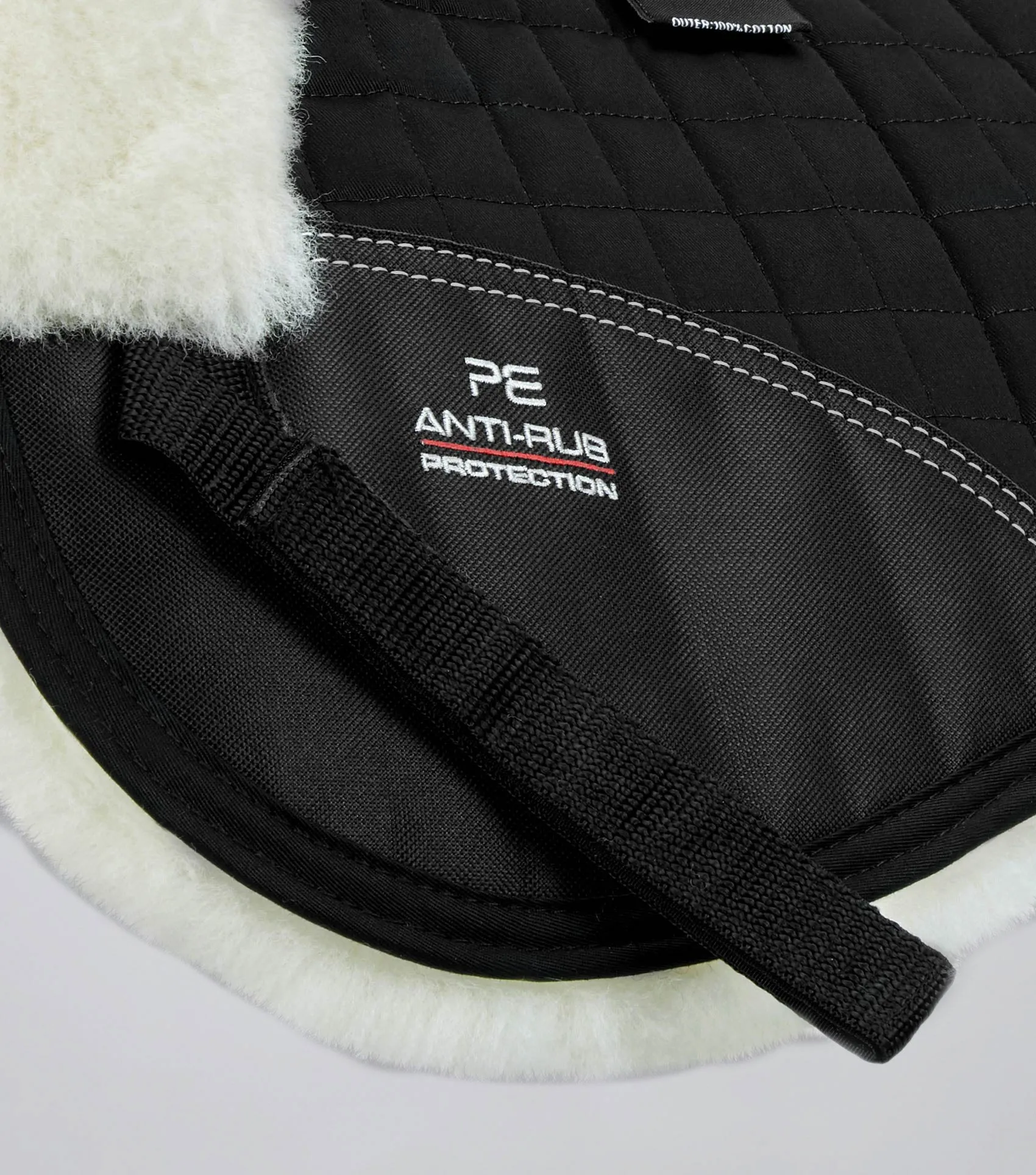 Merino Wool Saddle Pad - Half Pad Black/Natural Wool