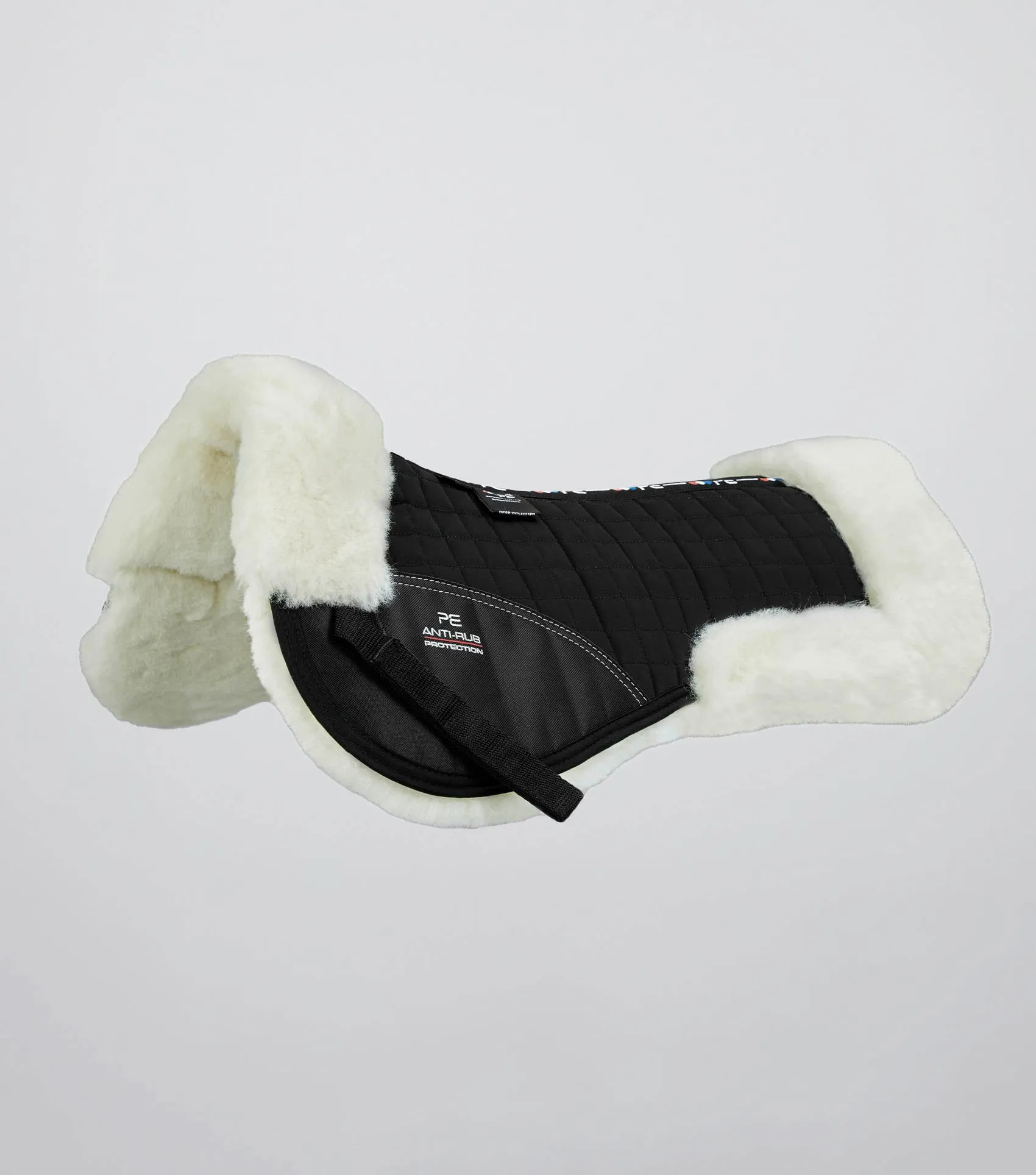 Merino Wool Saddle Pad - Half Pad Black/Natural Wool