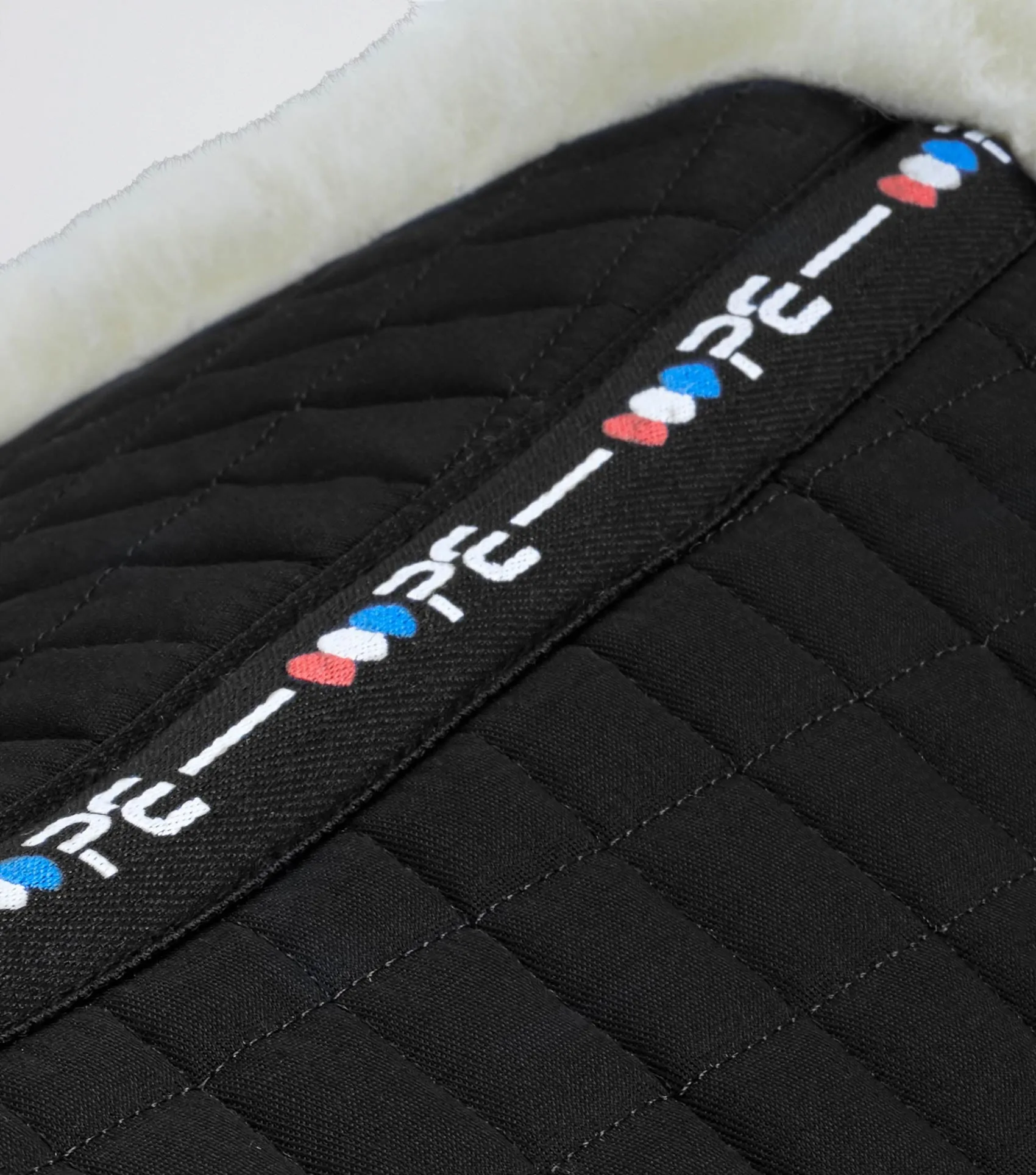 Merino Wool Saddle Pad - Half Pad Black/Natural Wool