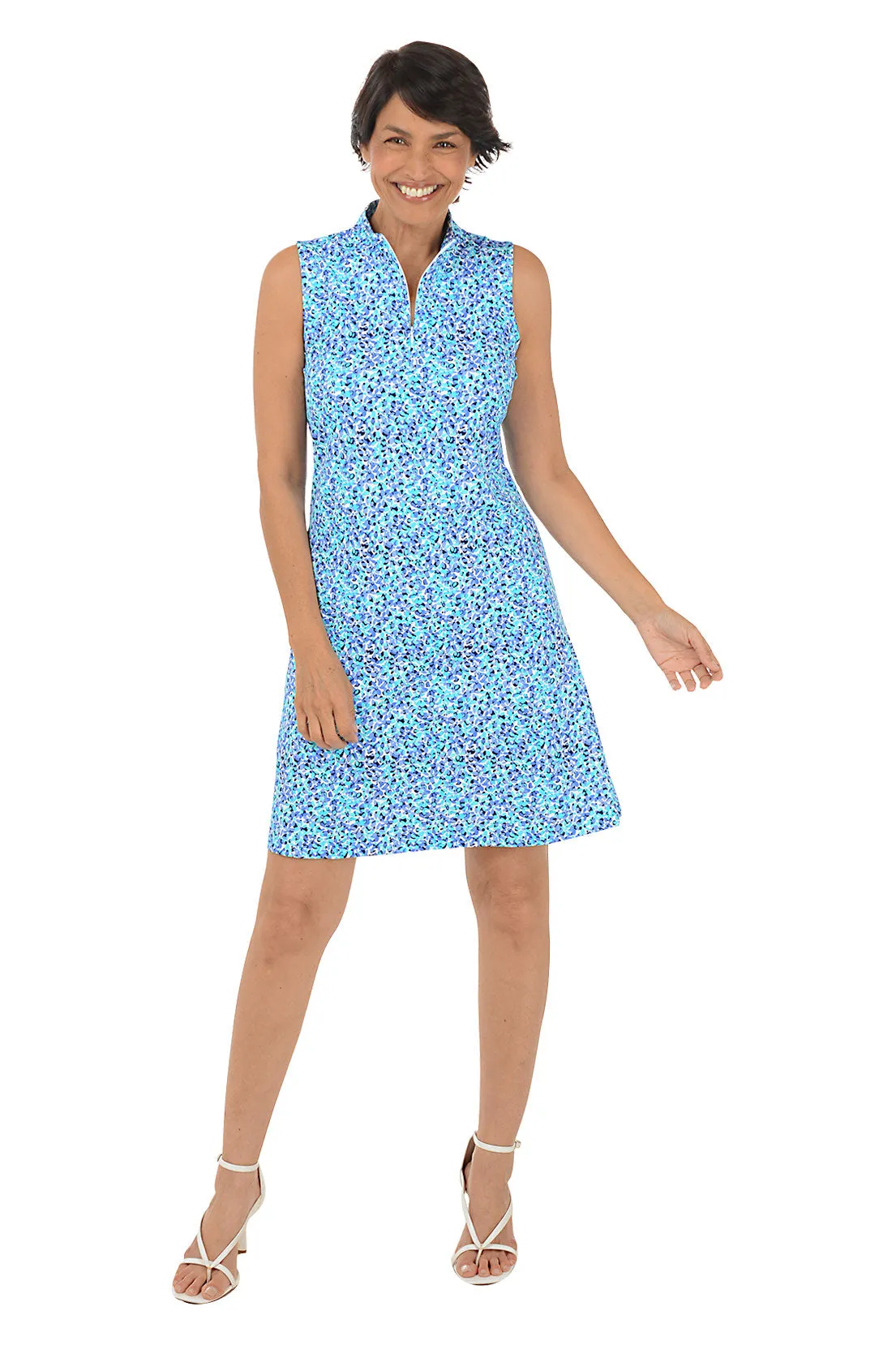 Mini Flowers Cooling UPF50  Mock Neck Dress