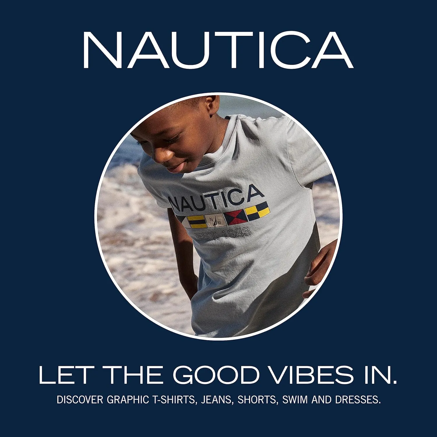 Nautica Boys' Short Sleeve Solid Crew Neck T-Shirt, Soft, Comfortable, Relaxed Fit