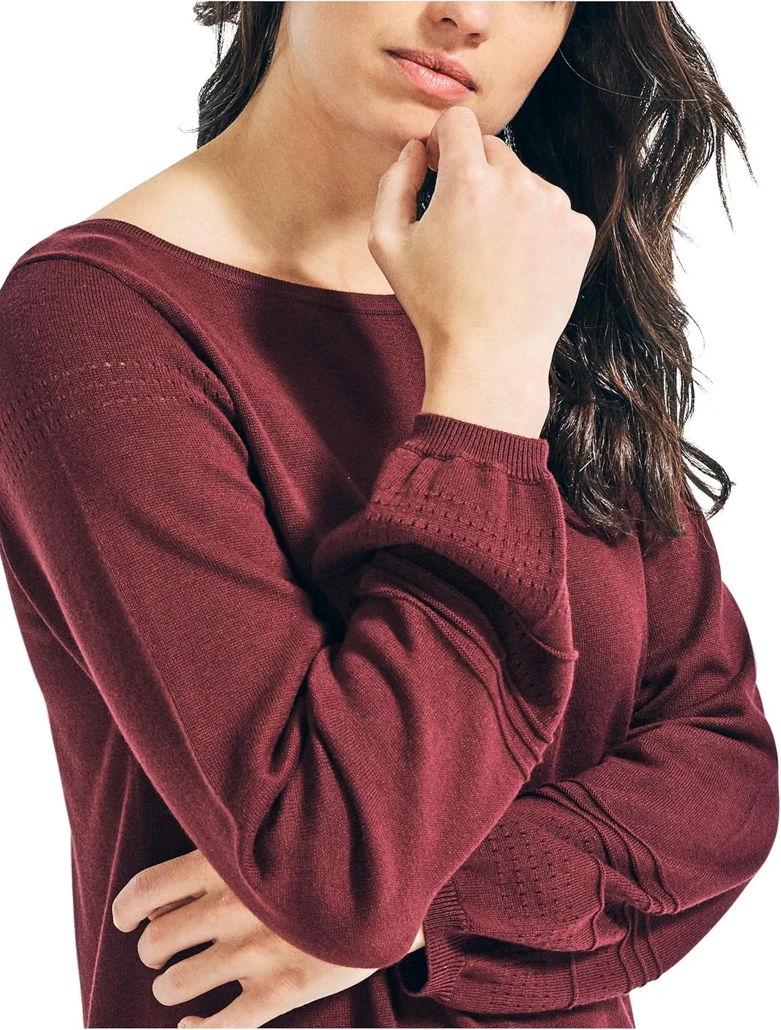 Nautica Women's Classic Soft Cotton Boat Neck Sweater