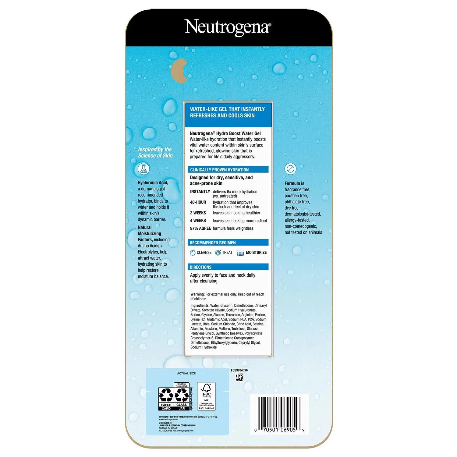 Neutrogena Hydro Boost 48-Hour Water Gel Face Moisturizer, 1.7 fl. oz., 3 pk.